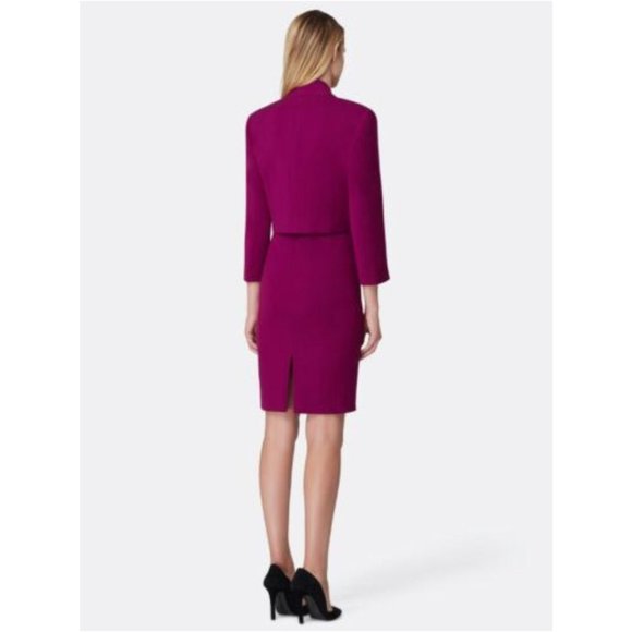 Tahari Arthur S. Levine Womens 2 Pc Magenta Suit Dress Size 18 - Picture 2 of 16